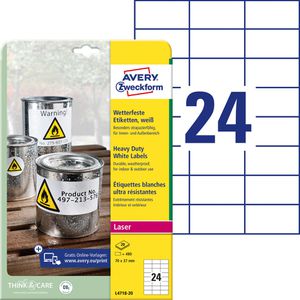 Folienetiketten Zweckform L4718-20, weiß matt