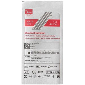 Produktbild für Wundnahtstreifen Teqler steril, 6 Streifen