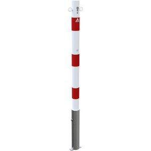 Produktbild für Absperrpfosten Schake 460ZB+2, 2 Ösen, rot/weiß, aus Metall