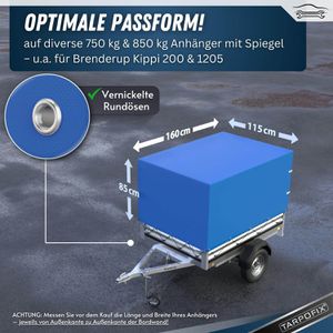 Produktbild für Anhänger-Plane Tarpofix HP10, wasserdichte Hochplane