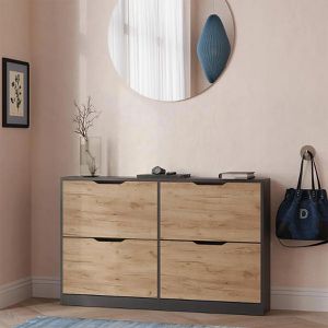 Produktbild für Schuhschrank Vicco Luca, anthrazit / eiche