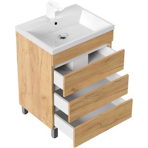 Produktbild für Waschtisch Posseik Fellini 70, stehend, eiche gold