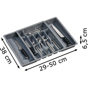 Produktbild für Besteckkasten Kesper 30087, grau, aus Kunststoff