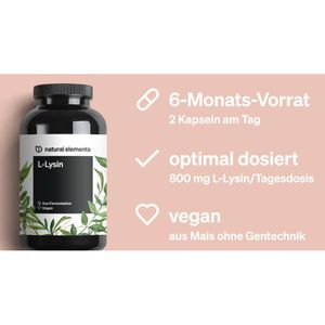 Produktbild für Aminosäuren natural-elements L-Lysin, 365 Kapseln