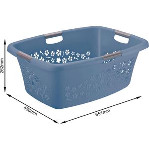Produktbild für Wäschekorb Rotho Flowers, blau, mit 4 Griffen
