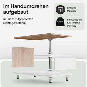 Produktbild für Couchtisch CASARIA Orlando, aus Holz, eiche / weiß