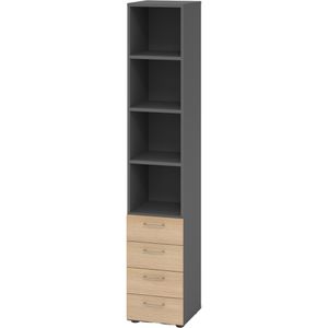 Kombischrank Hammerbacher Serie 9 Advanced, eiche / graphit