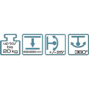 Produktbild für Beamer-Deckenhalterung myWall H16-8WL, weiß