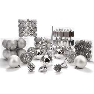 Produktbild für Weihnachtskugeln BRUBAKER 8000.14, silber