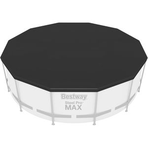 Poolabdeckung Bestway 58037, aus PVC, schwarz, mit Spannseil