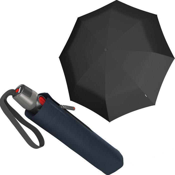 Knirps Regenschirm AG – Medium Duomatic, T.200 geschlossen Taschenschirm, Auf-Zu-Automatik, Böttcher 28cm black
