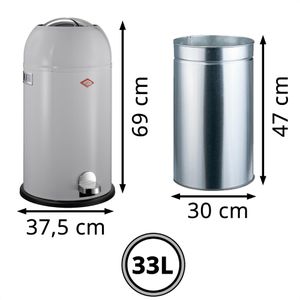 Produktbild für Mülleimer Wesco Kickmaster, cool grey