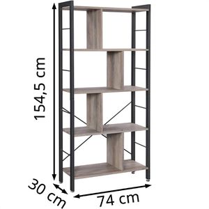 Produktbild für Bücherregal Vasagle LBC012B02, schwarz / graubraun