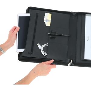 Produktbild für Schreibmappe Alassio 30013, Milano, schwarz, Echt Leder