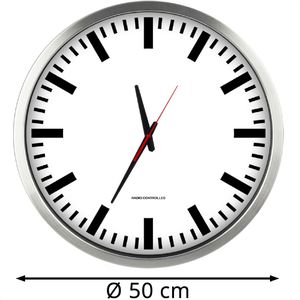 Produktbild für Wanduhr Eurotime 56864-07 XXL, Aluminium, analog, Funkuhr