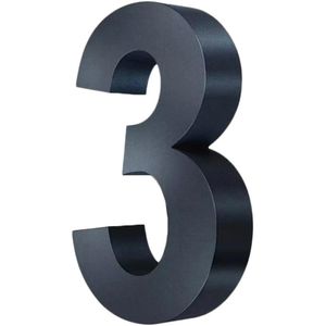 Hausnummer Metzler 3D, anthrazit aus Edelstahl