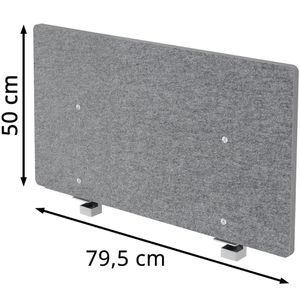 Produktbild für Tischtrennwand Hammerbacher Basic, grau
