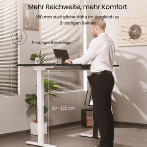 Produktbild für Schreibtisch FlexiSpot E5W, schwarz / weiß