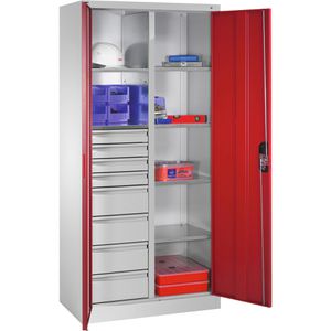 Produktbild für Werkzeugschrank CP-Möbel 8921-305, aus Metall, grau / rot