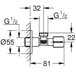 Produktbild für Eckventil GROHE 22046000, mit Drehverschluss