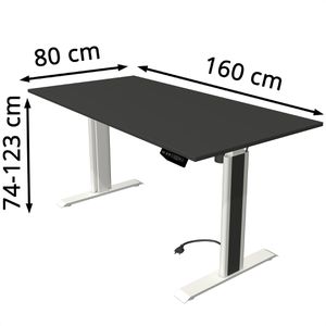 Produktbild für Schreibtisch Kerkmann Move 1 advance, anthrazit / weiß