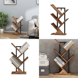 Produktbild für Bücherregal Vicco Fyrk, schwarz / dunkelbraun