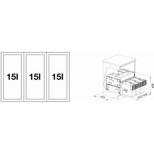 Produktbild für Einbaumülleimer BLANCO Select II 60/3 Orga, 526209