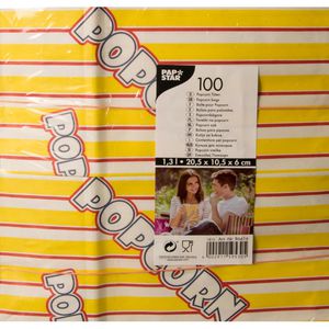 Produktbild für Popcorntüten Papstar 86616 gelb-rot-weiß gestreift