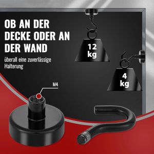 Produktbild für Hakenmagnet Poppstar 1010695, Neodym, extra stark