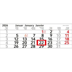 Produktbild für 4-Monatskalender Böttcher-AG Jahr 2026, mit Werbedruck