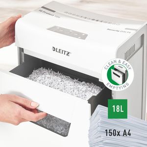 Produktbild für Aktenvernichter Leitz 8092 IQ 10X Protect Premium, weiß