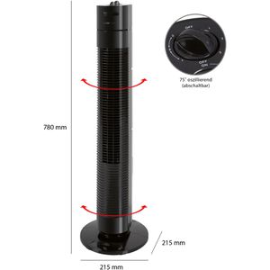 Produktbild für Ventilator Clatronic TVL 3770, schwarz, 78cm