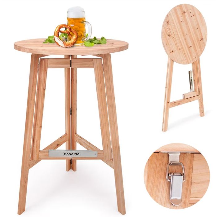 CASARIA Stehtisch 101676, braun, Ø 80 cm, klappbar, Maße 111 x 80cm (HxØ) – Böttcher AG