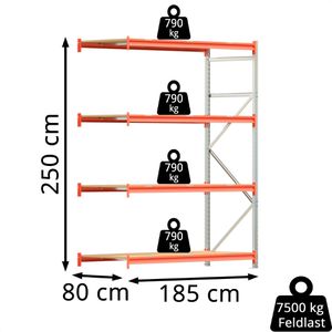 Produktbild für Anbauregal Regalwerk EMMA, 4 Holzböden