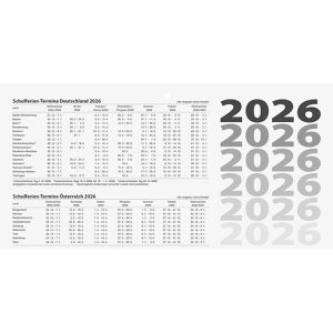 Produktbild für 3-Monatskalender Brunnen 1070280006, mit Ferienübersicht