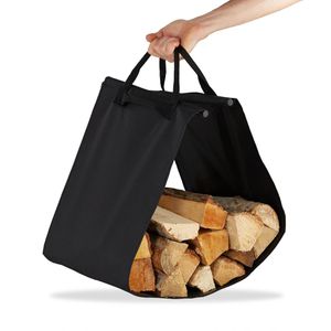 Produktbild für Kaminholzregal Relaxdays mit Kaminholztasche