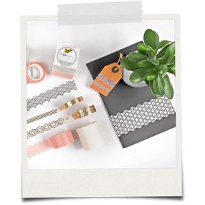 Produktbild für Washi-Tape Folia 29402 Hotfoil, mit Glanzeffekt, silber &amp; gold