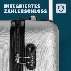 Produktbild für Koffer Monzana Baseline, silber, 3-teilig