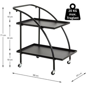Produktbild für Servierwagen Haku-Möbel 25565, schwarz, aus Metall