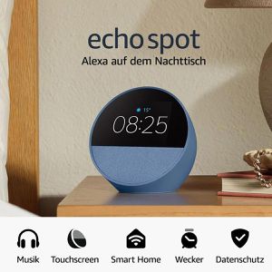 Produktbild für Wecker Amazon Echo Spot 2024 blau, digital