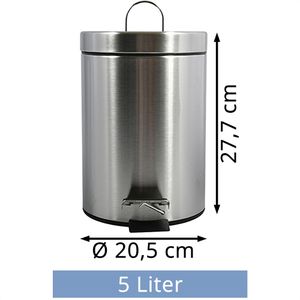 Produktbild für Mülleimer MSV 100155, silber matt