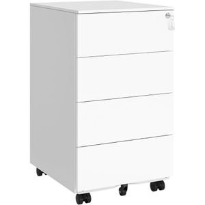 Produktbild für Rollcontainer Songmics OFC064W14, aus Metall, weiß