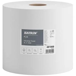 Putztuchrolle Katrin Plus XL 4, 481009, aus Zellstoff, weiß