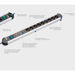 Produktbild für Steckdosenleiste Bachmann Primo 330.073, 2m Kabel