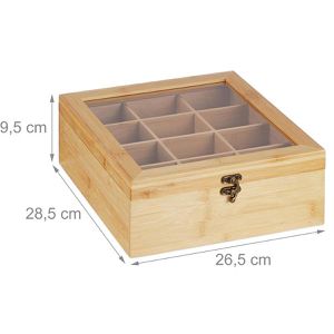 Produktbild für Teebox Relaxdays 10046345, für Teebeutel, natur, aus Bambus