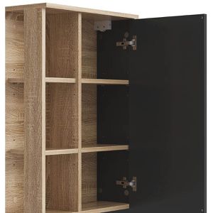 Produktbild für Bad-Hängeschrank Vicco Karen, anthrazit / sonoma eiche