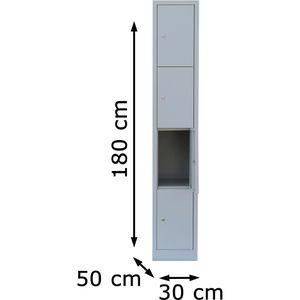 Produktbild für Schließfachschrank Lüllmann 520410, lichtgrau