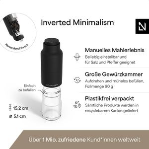 Produktbild für Gewürzmühle LARS-NYSØM Omvendt Carbon Black, Höhe 15,2 cm