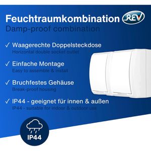 Produktbild für Steckdose REV-Ritter AquaForm, IP44, Aufputz
