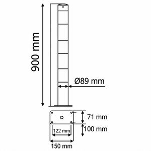 Produktbild für Absperrpfosten Schake 489PB+1, 1 Öse, rot/weiß, aus Metall